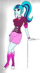 Size: 663x1200 | Tagged: safe, artist:alloco, sonata dusk, equestria girls, clothes, female, solo, two toned hair