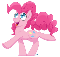 Size: 768x735 | Tagged: safe, artist:bloodorangepancakes, pinkie pie, earth pony, pony, cute, diapinkes, female, mare, open mouth, solo