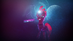 Size: 2560x1440 | Tagged: safe, artist:cheezedoodle96, artist:tochasedawn, derpibooru import, edit, tempest shadow, pony, my little pony: the movie, solo, wallpaper, wallpaper edit