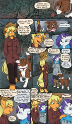 Size: 740x1280 | Tagged: safe, artist:kaemantis, applejack, rarity, winona, anthro, comic:junior gala