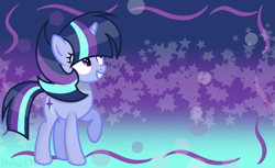 Size: 1221x746 | Tagged: safe, artist:starburst987, derpibooru import, oc, oc only, pony, unicorn, abstract background, female, magical lesbian spawn, mare, offspring, parent:rainbow dash, parent:twilight sparkle, parents:twidash, solo, wallpaper