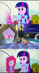 Size: 413x775 | Tagged: safe, derpibooru import, edit, screencap, pinkie pie, twilight sparkle, twilight sparkle (alicorn), alicorn, equestria girls, rainbow rocks, meme, pinkie sticks her face into the portal meme, spyro the dragon