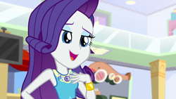 Size: 1920x1080 | Tagged: safe, screencap, rarity, better together, equestria girls, rollercoaster of friendship, eyeshadow, female, geode of shielding, lidded eyes, makeup, solo