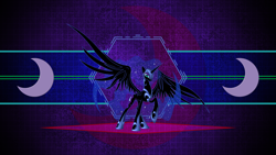 Size: 3840x2160 | Tagged: safe, artist:laszlvfx, artist:nemesis360, derpibooru import, edit, nightmare moon, alicorn, pony, female, mare, solo, wallpaper, wallpaper edit