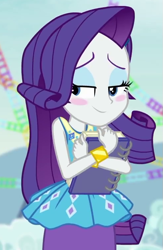 Size: 491x754 | Tagged: safe, screencap, rarity, better together, equestria girls, rollercoaster of friendship, blushing, cropped, solo