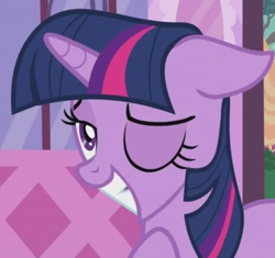 Size: 680x640 | Tagged: safe, derpibooru import, screencap, twilight sparkle, reaction image, smug, smuglight sparkle, solo, wink