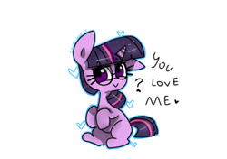 Size: 1024x720 | Tagged: safe, artist:chibi-love69, derpibooru import, twilight sparkle, glasses, heart, solo