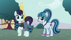 Size: 1024x576 | Tagged: safe, artist:3d4d, coloratura, sonata dusk, the mane attraction, ponified, rara, vector