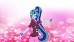 Size: 2048x1152 | Tagged: safe, artist:starblast33, sonata dusk, equestria girls, rainbow rocks, eyes closed, pose, solo