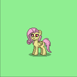 Size: 399x400 | Tagged: safe, fluttershy, bat pony, pony, flutterbat, pixel art, pony town, race swap, solo