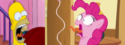 Size: 2000x720 | Tagged: safe, pinkie pie, earth pony, pony, 28 pranks later, face, homer simpson, screaming, the simpsons