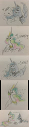 Size: 1280x5504 | Tagged: safe, artist:candasaurus, princess celestia, princess luna, alicorn, pony, cake, comic, food, royal sisters, traditional art