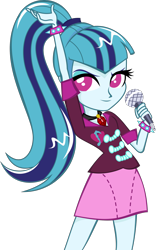 Size: 1288x2065 | Tagged: safe, artist:lyricgemva, sonata dusk, equestria girls, microphone, simple background, solo, transparent background