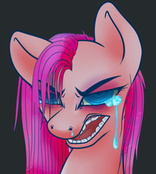 Size: 661x738 | Tagged: safe, artist:ponycide, pinkie pie, earth pony, pony, crying, open mouth, pinkamena diane pie, solo