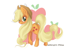 Size: 1024x724 | Tagged: safe, artist:astronomieart, applejack, earth pony, pony, looking back, smiling, solo