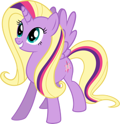 Size: 3000x3099 | Tagged: safe, derpibooru import, fluttershy, twilight sparkle, twilight sparkle (alicorn), alicorn, pony, female, fusion, lesbian, mare, shipping, twishy