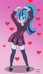 Size: 2112x3631 | Tagged: safe, artist:sumin6301, sonata dusk, equestria girls, blushing, clothes, crystal prep academy uniform, cute, school uniform, smiling, solo, sonatabetes