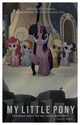 Size: 1600x2500 | Tagged: safe, artist:elchicopony, derpibooru import, screencap, applejack, pinkie pie, rarity, twilight sparkle, twilight sparkle (alicorn), alicorn, earth pony, pony, unicorn, my little pony: the movie, cover art, phone wallpaper, poster, rain, staff, staff of sacanas, wallpaper