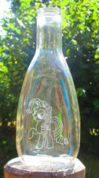 Size: 2039x3636 | Tagged: safe, artist:malte279, rarity, bottle, craft, glass engraving, irl, photo, rarity day