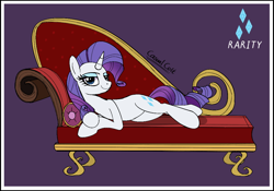 Size: 1000x700 | Tagged: safe, artist:casualcolt, rarity, pony, unicorn, draw me like one of your french girls, fainting couch, solo