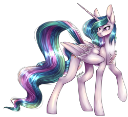 Size: 3449x3153 | Tagged: safe, artist:zen-ex, princess celestia, alicorn, pony, chest fluff, female, high res, mare, simple background, solo, transparent background