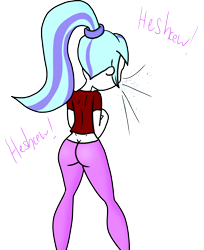 Size: 6256x7648 | Tagged: safe, artist:anyponedrawn, sonata dusk, equestria girls, absurd resolution, simple background, sneezing, sneezing fetish, solo, transparent background