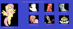 Size: 1355x549 | Tagged: safe, big macintosh, bulk biceps, discord, fluttershy, marble pie, tree hugger, zippoorwhill, pegasus, pony, bisexual, discoshy, female, flutterbulk, flutterhugger, fluttermac, harem, lesbian, male, marbleshy, mare, meme, shipping, straight