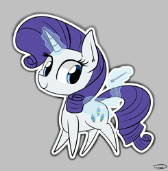 Size: 2315x2362 | Tagged: safe, artist:taurson, rarity, pony, unicorn, female, glowing horn, magic, mare, sewing needle, smiling, solo, sticker, telekinesis, white outline