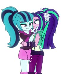 Size: 600x727 | Tagged: safe, artist:cbear624, aria blaze, sonata dusk, equestria girls, arisona, female, hug, lesbian, shipping