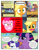 Size: 612x792 | Tagged: safe, artist:newbiespud, derpibooru import, edit, edited screencap, screencap, applejack, fluttershy, linky, lucky clover, pinkie pie, rainbow dash, rarity, shady daze, shoeshine, twilight sparkle, unicorn twilight, earth pony, pegasus, pony, unicorn, comic:friendship is dragons, the last roundup, alternate eye color, angry, background pony, building, caught, comic, cowboy hat, dialogue, female, flying, frown, hat, looking back, male, mane six, mare, running, screencap comic, shocked, stallion, stetson, surprised, train station, train tracks, worried