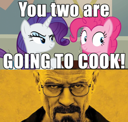 Size: 1920x1840 | Tagged: safe, screencap, pinkie pie, rarity, pony, unicorn, breaking bad, caption, fail