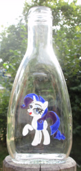 Size: 2217x4683 | Tagged: safe, artist:malte279, rarity, pony, unicorn, bottle, craft, glass engraving, glass painting, rarity day