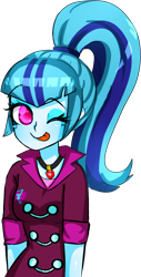 Size: 662x1302 | Tagged: safe, artist:chicaanime-n1, sonata dusk, equestria girls, simple background, solo, tongue out, transparent background, wink