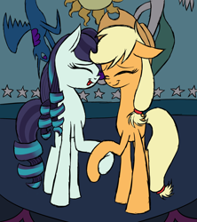 Size: 1600x1800 | Tagged: safe, artist:yourfavoritelove, applejack, coloratura, earth pony, pony, the mane attraction, rara