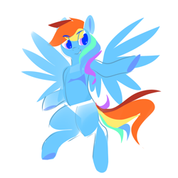 Size: 2000x2000 | Tagged: safe, artist:dimfann, derpibooru import, rainbow dash, pegasus, pony, simple background, solo, white background