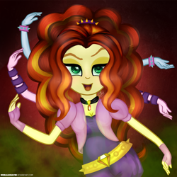 Size: 1280x1280 | Tagged: safe, artist:emeraldheaven, adagio dazzle, aria blaze, sonata dusk, equestria girls, rainbow rocks, adorabolical, adoragio, cute, scene interpretation, solo focus, the dazzlings