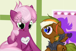 Size: 942x628 | Tagged: safe, artist:frist44, cheerilee, oc, earth pony, pony, cheerilee-s-chalkboard, female, mare