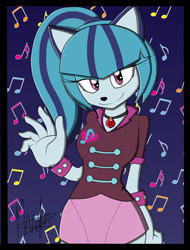 Size: 778x1026 | Tagged: safe, artist:wunnycakes, sonata dusk, anthro, equestria girls, solo, sonic the hedgehog (series), sonicified