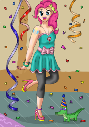 Size: 1024x1464 | Tagged: safe, artist:sally27, gummy, pinkie pie, human, humanized, nail polish, solo