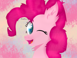 Size: 1024x768 | Tagged: safe, artist:stevejunier, pinkie pie, earth pony, pony, female, mare, pink coat, pink mane, simple background, solo