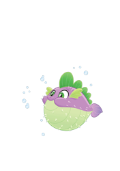 Size: 1128x1600 | Tagged: safe, spike, my little pony: the movie, inflation, male, puffer fish, simple background, solo, species swap, spike the pufferfish, transparent background