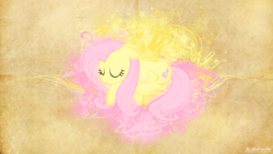 Size: 1920x1080 | Tagged: safe, artist:kurokaji11, artist:paradigm-zero, derpibooru import, edit, fluttershy, pegasus, pony, solo, wallpaper, wallpaper edit