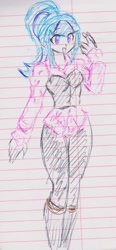 Size: 1068x2305 | Tagged: safe, artist:orochivanus, sonata dusk, equestria girls, lined paper, solo, traditional art