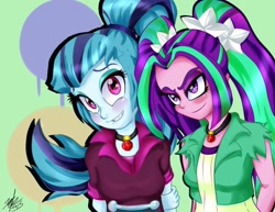 Size: 1016x786 | Tagged: safe, artist:artponymdp, artist:charlottekatte-chan, aria blaze, sonata dusk, equestria girls