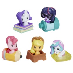 Size: 900x900 | Tagged: safe, applejack, pinkie pie, princess celestia, rarity, sci-twi, twilight sparkle, equestria girls, chibi, cutie mark crew, figure, merchandise, official, toy