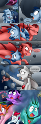 Size: 1000x3000 | Tagged: safe, artist:queentigrel, sonata dusk, oc, siren, a dazzling winter, avalanche, comic, flashback