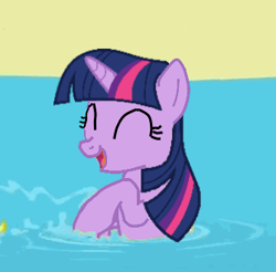 Size: 335x330 | Tagged: safe, derpibooru import, edit, edited screencap, screencap, twilight sparkle, splashing, splashing ponies, water