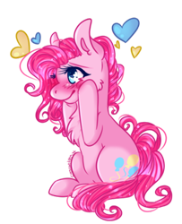 Size: 400x492 | Tagged: safe, artist:crescentmyst, pinkie pie, earth pony, pony, female, mare, pink coat, pink mane, simple background, solo, transparent background