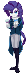 Size: 1225x3121 | Tagged: safe, artist:geraritydevillefort, rarity, equestria girls, beauty mark, beverage, clothes, crossover, glass, looking at you, musical, rarifort, simple background, solo, the count of monte cristo, the count of monte rainbow, transparent background, villefort