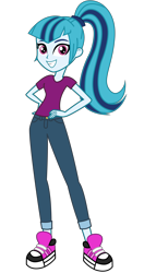 Size: 2800x5300 | Tagged: safe, artist:razethebeast, sonata dusk, equestria girls, absurd resolution, clothes, cute, flash puppet, new outfit, pants, shoes, simple background, smiling, sneakers, solo, sonatabetes, transparent background, vector